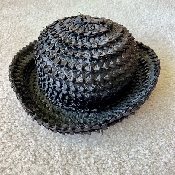 Vintage handmade LOIS SHELLHAMMER Braided Bowler Straw Hat - Picture 6 of 10